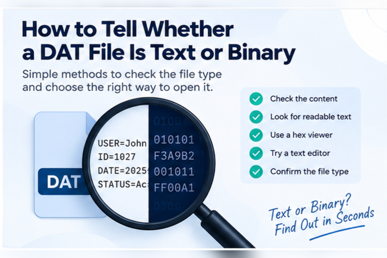 How to Tell Whether a DAT File Is Text or Binary