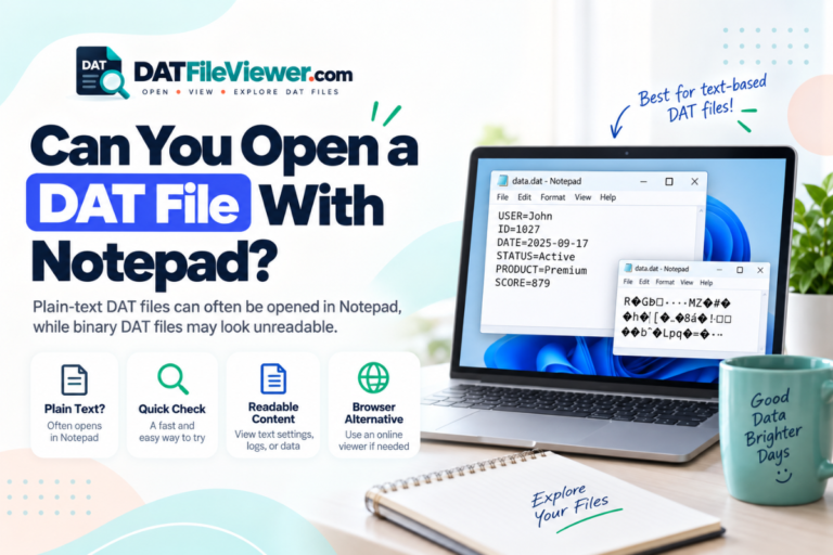 Can You Open a DAT File With Notepad?