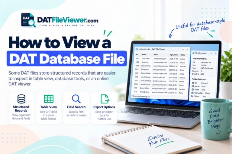 How to View a DAT Database File